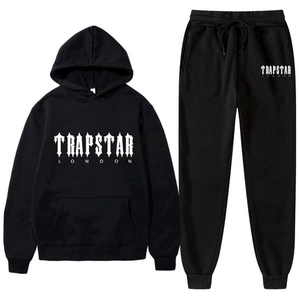 

men's tracksuits tracksuit trend hooded 2 pieces set hoodie sweatshirt sweatpants sportwear jogging outfit trapstar man clothing 220924, Gray