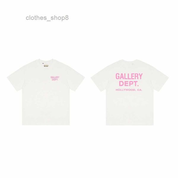 

version 22ss spring summer new gallerydeptts t shirt tshirt mens sweaters fashion pink printed short sleeve t-shirt lovers r5gn, White;black