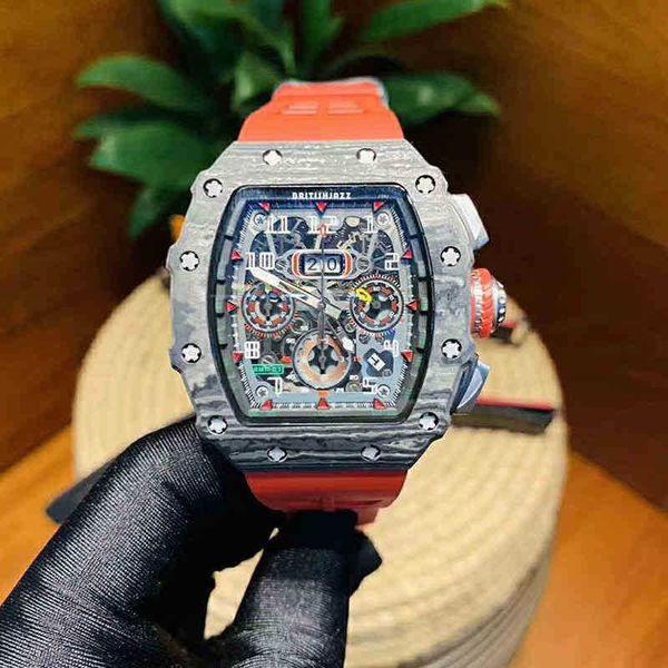 

superclone luxury mens mechanics watch richa milles milles's same leisure concept multifunctional mechanical wine barrel hollow dial ca, Slivery;golden