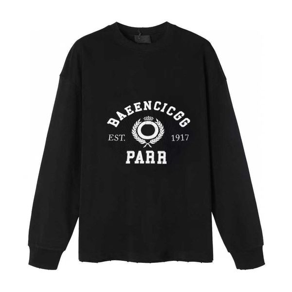 

mens hoodies designer balencaigass sweatshirts new letter printing round neck casual loose versatile long sleeve, Black
