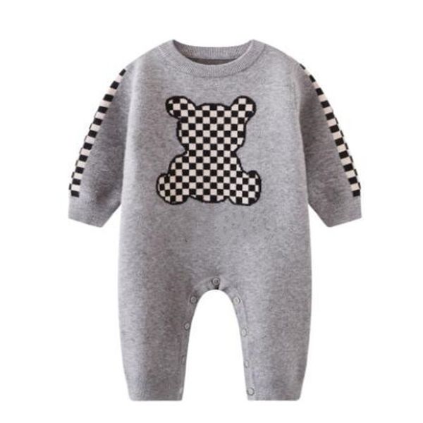 

sets rompers newborn baby knitted kids sweater crochet design one-piece climbing clothes toddler infant jumpsuits, White