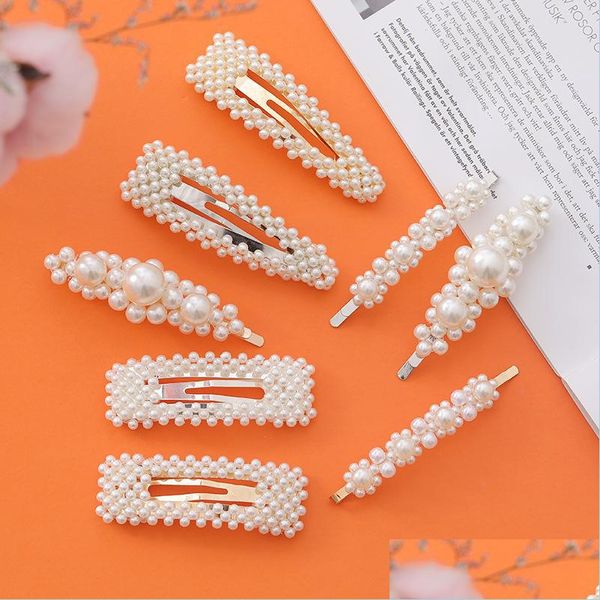 

hair clips barrettes fashion pearl hair clip for women elegant barrettes snap barrette stick hairpin styling jewelry accessories 103 dhpyl, Golden;silver