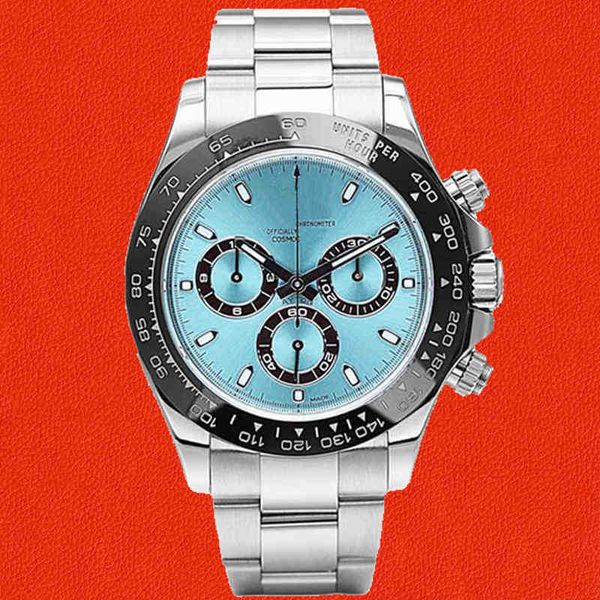 

wristwatches men's watches automatic mechanical ice blue dial stainless steel sapphire ceramic bezel diamonds sport watch 40mm, Slivery;brown