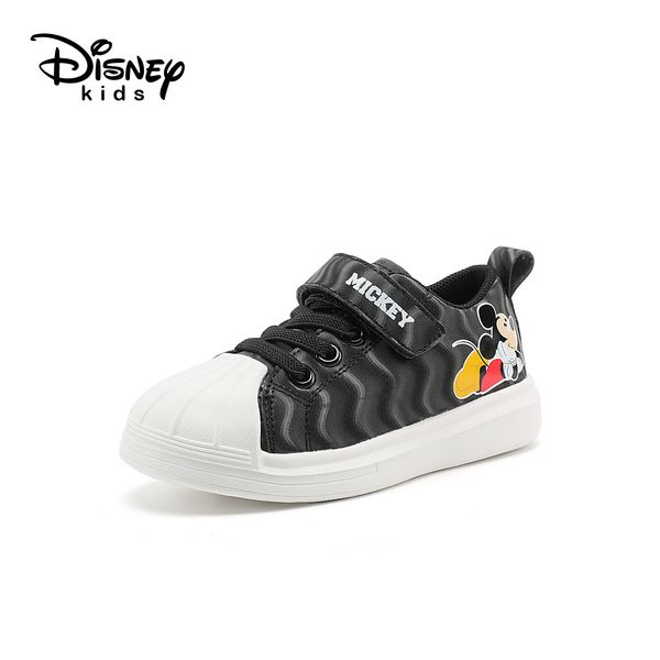 

disney children' shoes girls shoes boys sneakers sports leather small white tide, Black;grey