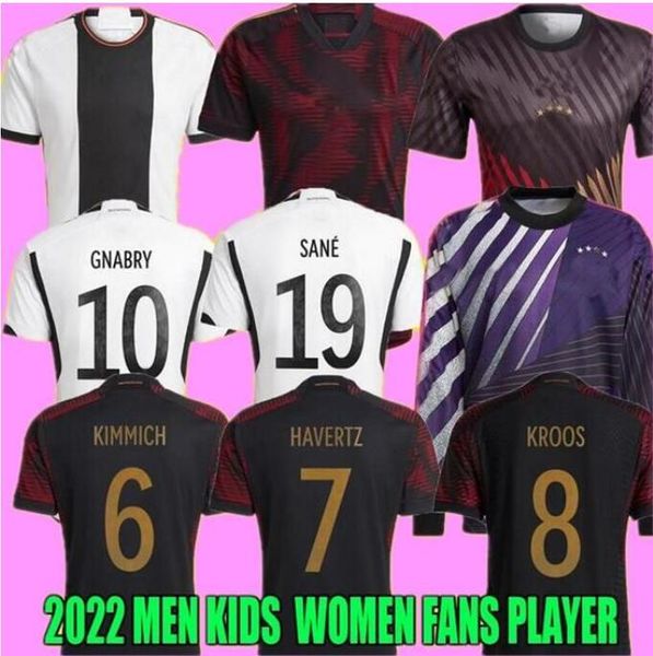 

22 23 hummels soccer jersey fans player version 2022 2023 kroos gnabry sane muller kimmich football shirt men kids kit set germanys long sle, Black;yellow