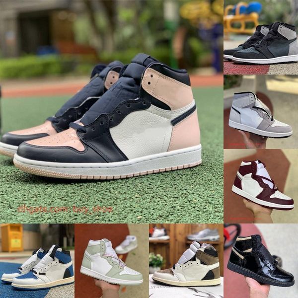 

basketball shoes mocha trainers sneakers high sports electro orange hyper royal dark jumpman 1 1s men women stage haze fragment bio hack ozh, Black
