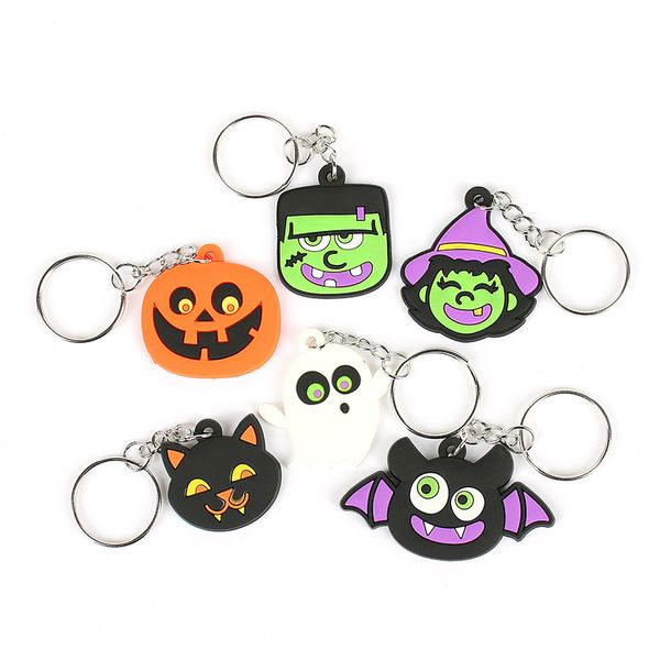 

halloween keychains pvc soft silicone pumpkin cartoon keychain bag decoration pendant gifts bat jewelry car ring ornament holiday celebratio, Silver
