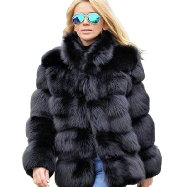 

womens jackets zadorin fashion thick warm winter coat women luxury faux fur coat jacket stand fur collar fake fur jacket outerwear 220926, Black;brown
