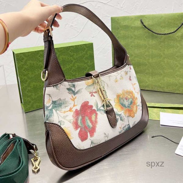 

evening bags 2022 flower armpit bag crossbody handbags vintage canvas leather shoulder purse metal hasp wallet