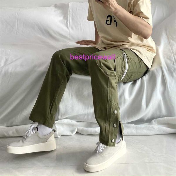 

men's sweatpants rhude fashion brand rhude multi pocket overalls men's high street straight slim fit pants youth canvas casual pan, Black