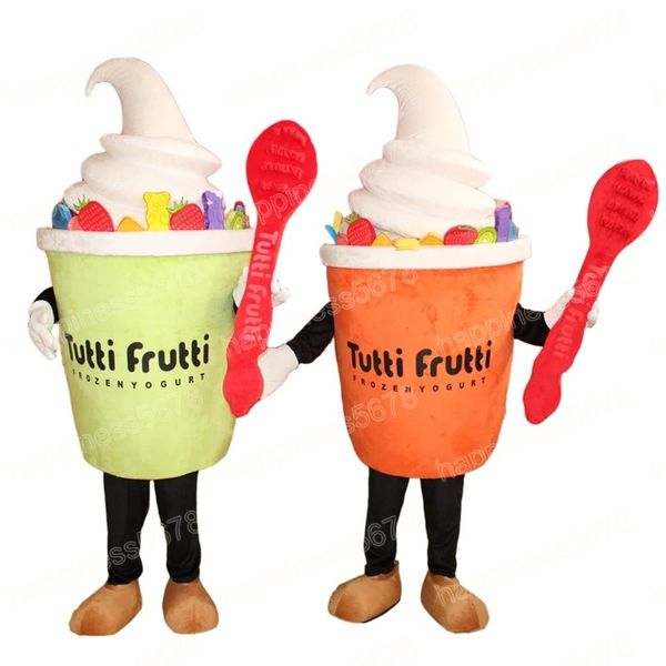 

performance ice cream mascot costumes cartoon character outfit suit carnival adults size halloween christmas fancy party carnival dress suit, Red;yellow