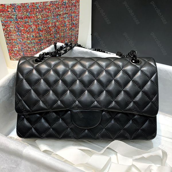 

shoulder bags 10a original quality women bags purses caviar lambskin classic quilted double flap medium size 25cm chain handbag luxuries des