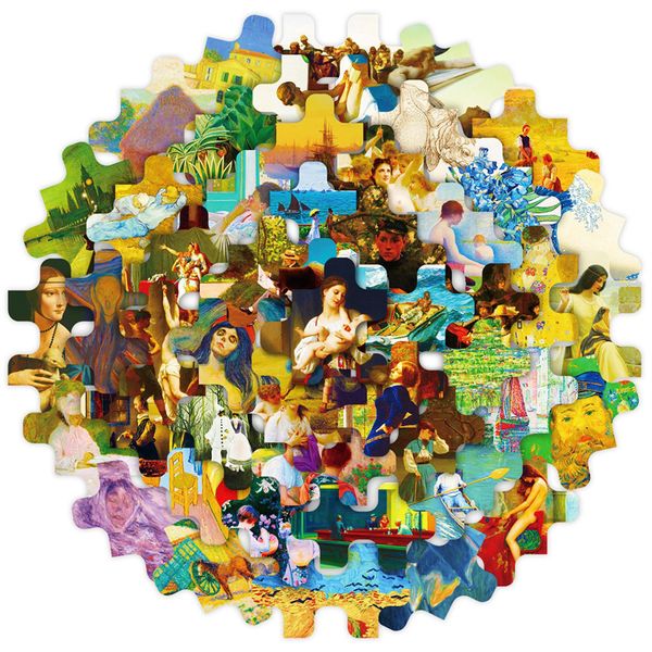 

50pcs world masterpiece stickers puzzle doodle sticker for diy luggage lapskateboard motorcycle bicycle decals