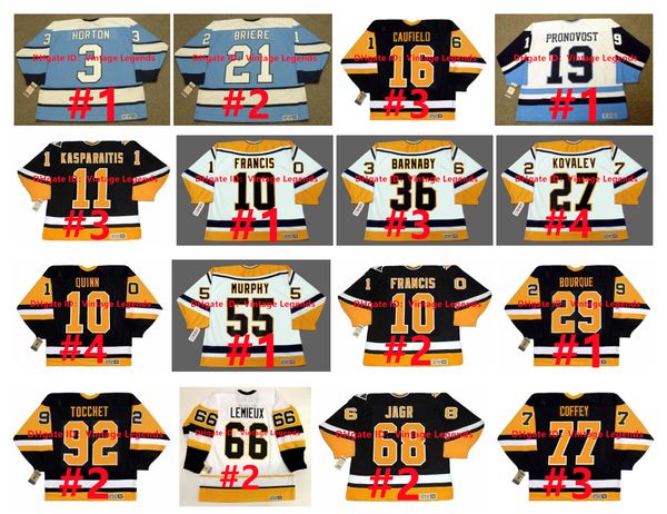 

vintage ccm darius kasparaitis penguins hockey jersey lemieux jagr michel briere jean pronovost ron francis kovalev barnaby alex kovalev ron, Black;red