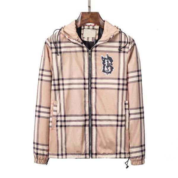 

winter jacket pull luxe designer mens woman jackets plaid printing fashion hooded sports windbreaker windrunner sunscreen coat baseball jack, Black;brown
