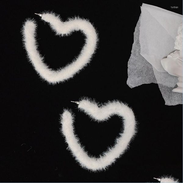 

dangle chandelier dangle earrings y2k jewelry plush peach heart for women metal vintage fashion harajuku charm 90s aesthe dayupshop dh4pf, Silver