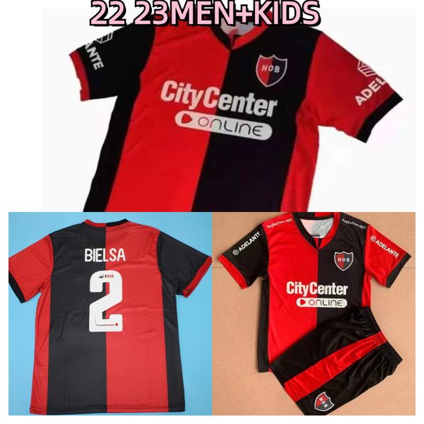 

22 23 newells old boys soccer jerseys child suit rogel a. gonzalez diaz pasquini noguera l. diaz maradona 2022 2023 kids kit sets 2, Black