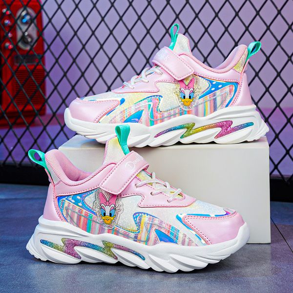 

disney girls sneakers autumn breathable mesh soft sole children's shoes, Black