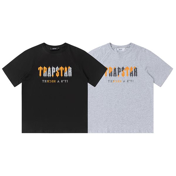 

men's t shirts trapstar embroidered lettering breathable womens sweatshirt sporty label full track and field jogging fashion sports 202, White;black
