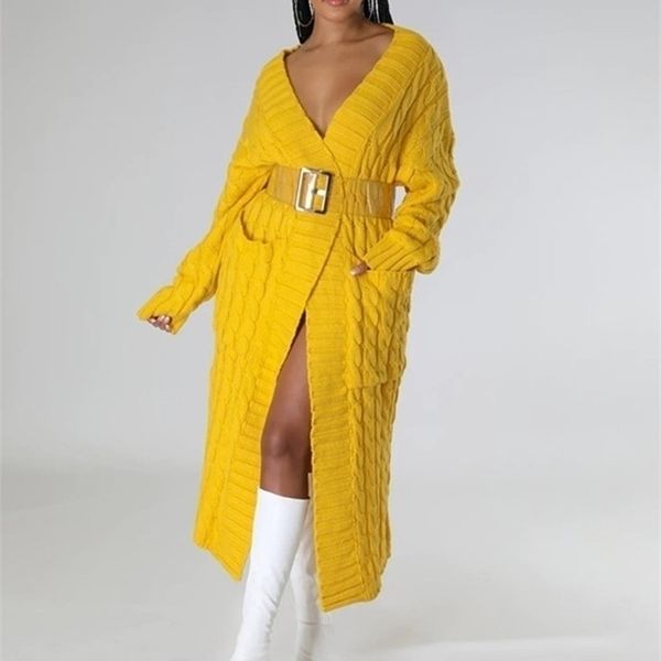 

womens knits tees hirigin cardigan coat womens pockets sweater long women warm sweater thick knitted female sweater winter streetwear 220923, White