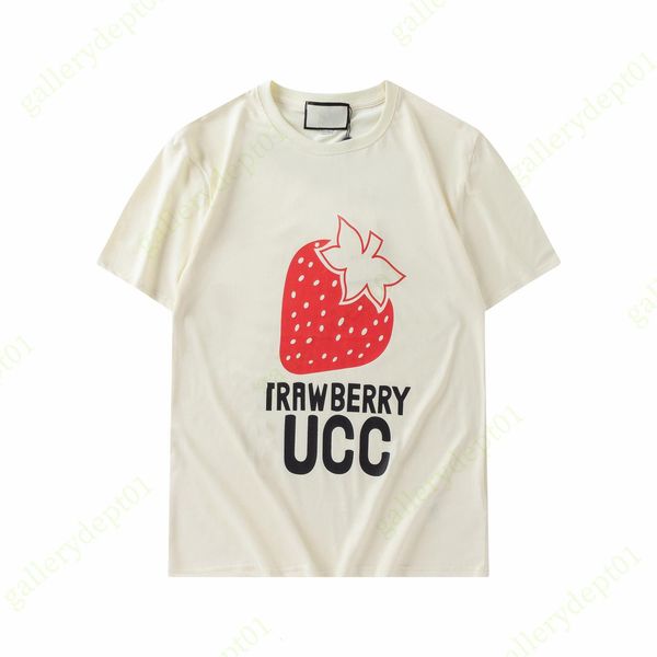 

mens tshirt designer t shirt sports quick drying clothes hip hop fun print graphic tees high street loose strawberry pattern t-shirt fashion, Gray