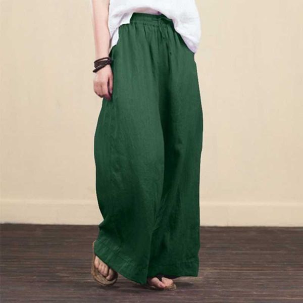 

women's pants capris wide leg pants casual cotton linen loose women's trousers fashion elegant women's trousers new spring su, Black;white