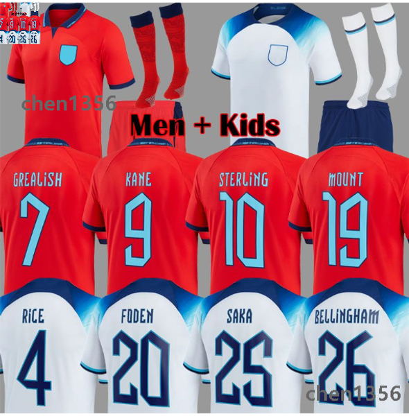 

22/23 world cup soccer jersey kane sterling rashford englands grealish mount sancho saka national football soccer shirt men kids kit sets un, Black;yellow