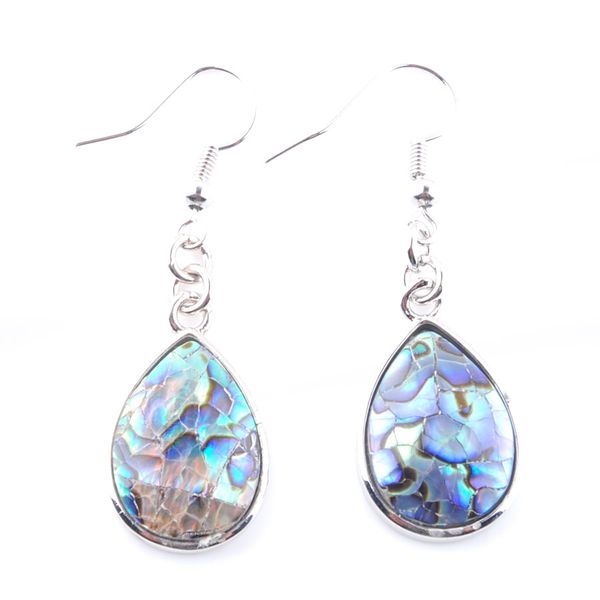 

colourful natural abalone shell dangle earrings water drop jewelry bohemian style gothic shells pendant earr gift br330, Silver
