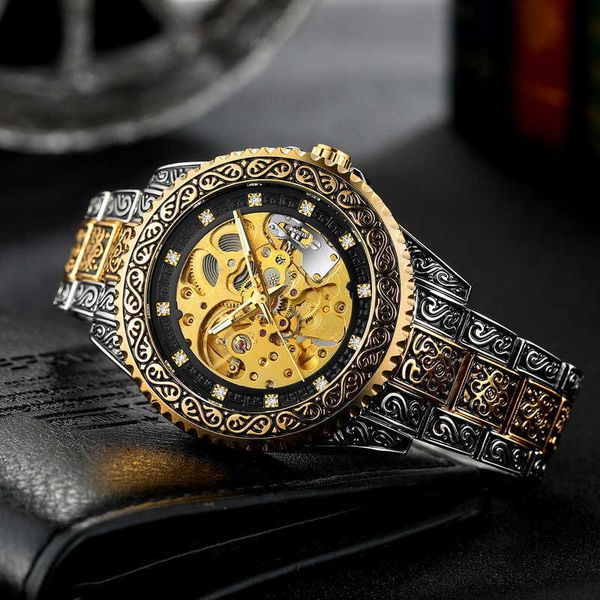 

watch selling forsing automatic hollow mechanical men's, Slivery;golden