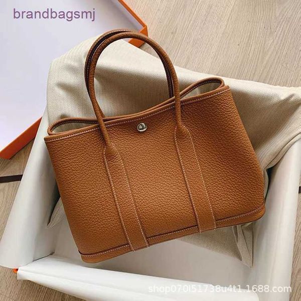 

bag herme 2022 new fashion leather garden bag large capacity bucket one shoulder hand tote shopping women's