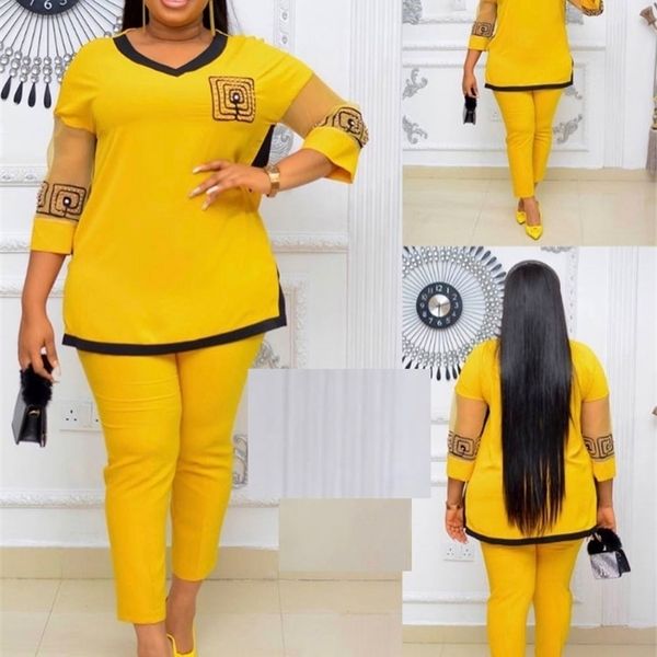 

ethnic clothing african suit 4 colors sleeve advanced embroidery diamond with pants for womantz18 220924, Red