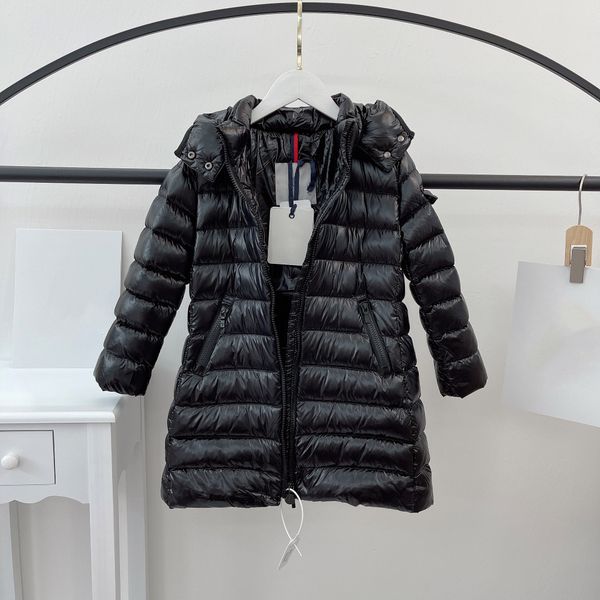 

hooded kids coats baby designer coat winter jacket long a-shaped zipper thick warm outwear clothing 2022 boys girls outerwear jackets, Blue;gray