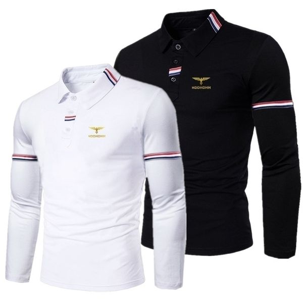 

men's polos hddhdhh fall men's long sleeve lapel polo shirt 220927, White;black