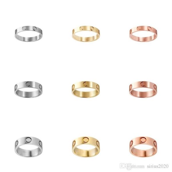 

love screw ring men's band rings classic luxury designer jewelry women titanium steel alloy gold-plated gold silver rose neve3048