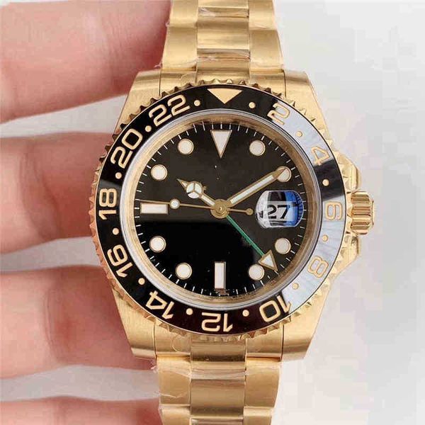 

luxury mens mechanical watch r olex automatic gmt luminous calendar swiss es brand wristwatch, Slivery;brown