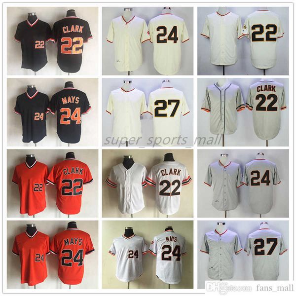 

mitchell and ness baseball jersey vintage 22 will clark 24 willie mays 25 barry bonds 27 juan marichal 1962 blank jerseys, Blue;black