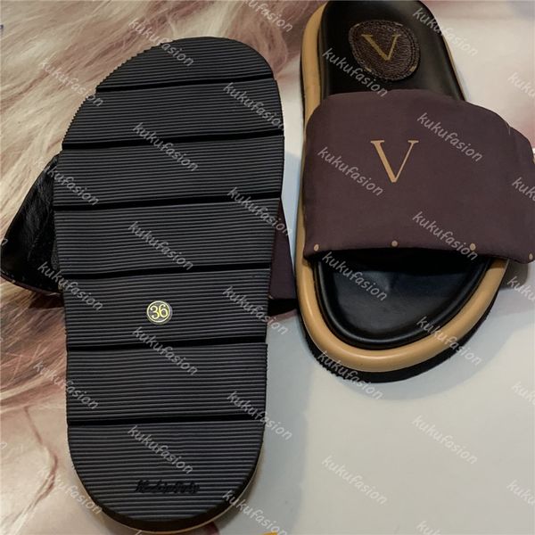 

pool pillow comfort slippers women designer autumn flat slides leather v mens woman luxury flip flops casual slipper designers sandals, Black