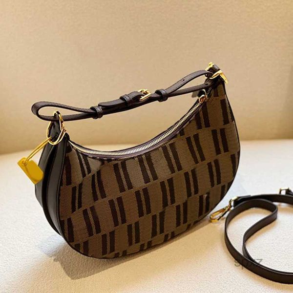 

evening bags 2022 axillary tote bag shoulder bags women half moon handbag purse classic print letter zipper closure handle removable shoulde