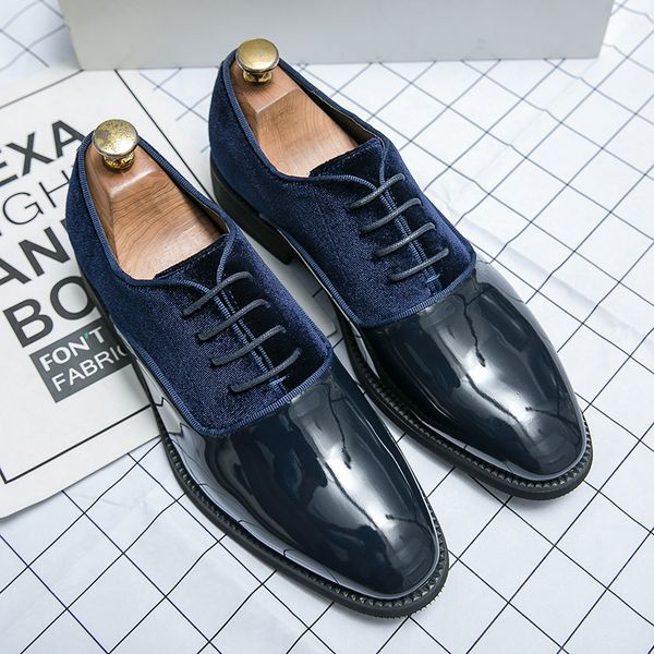 

Elegant Oxford Shoes Men Shoes Color-blocking PU Stitching Velvet Two-stage Lace-up Classic Business Casual Wedding Party Daily AD253, Clear