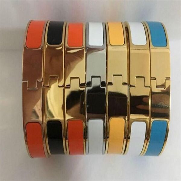 

fashion stainless steel bangle women men enamel bangles jewelry rose gold silver letter bracelets love bangle with original velvet260y, Black