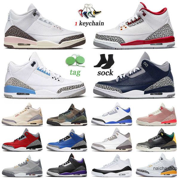 

2022 quality jumpman trainers basketball shoes 3 3s neapolitan muslin shady unc georgetown patchwork men sneakers sports cardinal red womens, Black