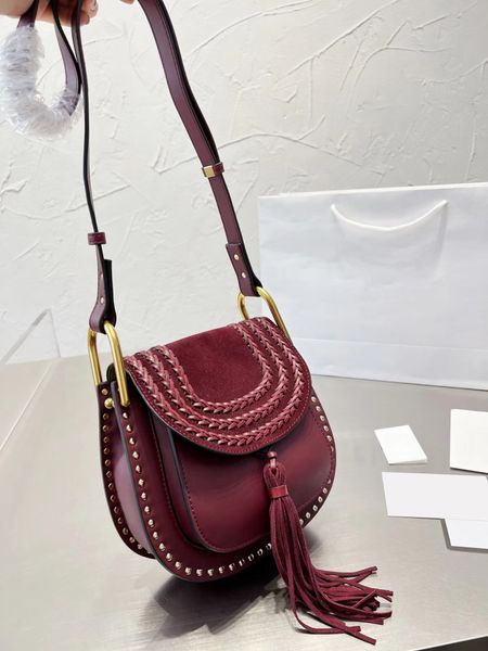 

retro marcie designer husdon saddles tassel bag travel luxury mens women's purses vintage pochette cowhide leather handbags tote crossb