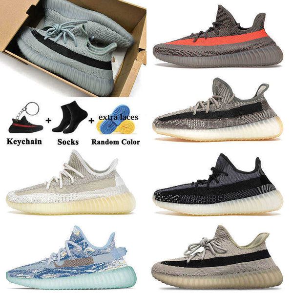 

authentic 2022 new quality mens running shoes jade ash beluga reflective carbon mono ice slate onyx bone cinder zyon trainers yeezys sneaker, Black