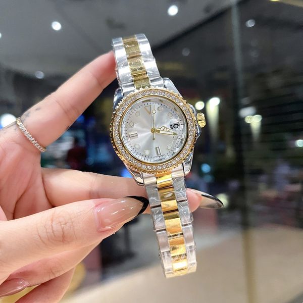 

fashion luxury womens watches brand designer luminous 36mm diamond lady watch stainless steel band wristwatches for women birthday mother&#0, Slivery;brown