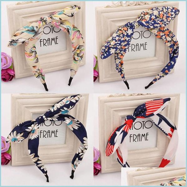 

headbands broken flowers women hair bands bow rabbit ears wave point headbands lady fashion head band accessories drop delivery 2021 j dhujb, Silver