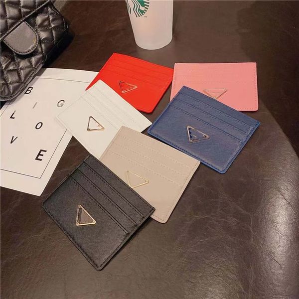 

p01designmer card bag women's p home wallet inverted triangle standard fashion leather men's wallets high appearance level motor v, Red;black