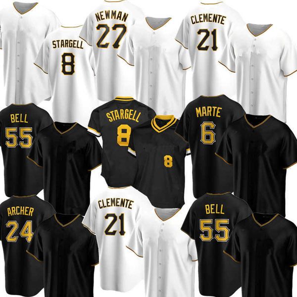 

2022 baseball jerseys roberto clemente josh bell willie stargell greg allen kevin newman starling marte francisco cervelli dave stitched bas, Blue;black