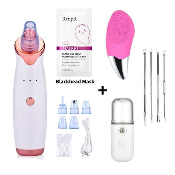 

face care devices blackhead remover vacuum pore cleaner face cleaning brush ance pimple black dots spot extractor nano sprayer steamer 22092