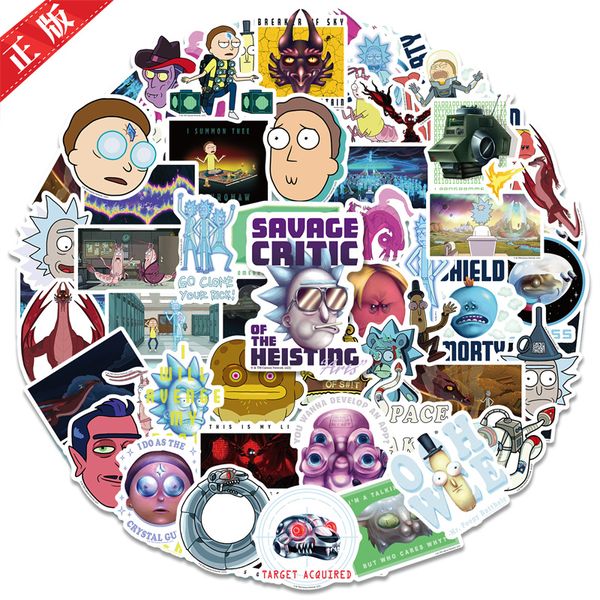 

50pcs rick and morty stickers cartoon graffiti stickers for diy luggage lapskateboard motorcycle bicycle decals