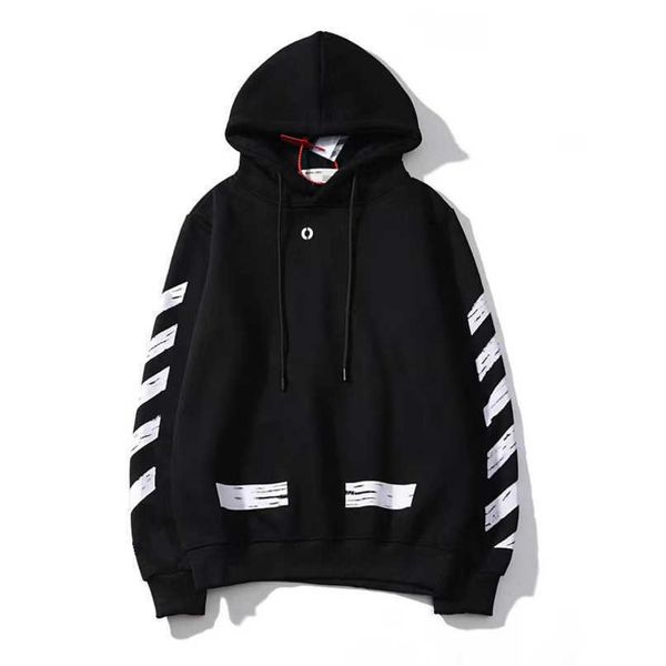 

classic men's luxury sweatshirts brand offs pullover hoodies women sweater men arrow cross letter print hoodie trend sweatshirt loose, Black